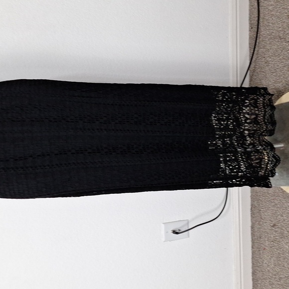 Chicos Black Whimsigoth Witchy Crochet Sleeveless Sheath Maxi Dress Size XL - Picture 4 of 15